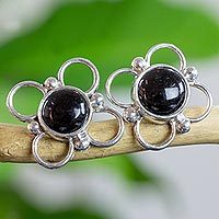 Jade button earrings,