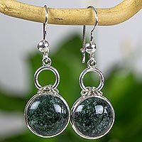Jade dangle earrings,