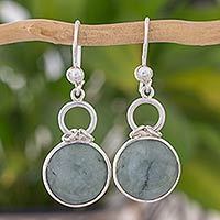 Jade dangle earrings,
