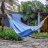 Handwoven hammock Sky and Sea single Guatemala