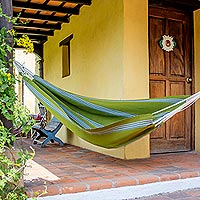 Cotton hammock Olives and Palm Trees single Guatemala