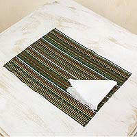 Cotton placemats and napkins Kaqchikel Stars set for 4 Guatemala