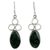 Jade dangle earrings, 'Dark Moon Trio' - Sterling Silver and Dark Green Faceted Jade Dangle Earrings (image 2a) thumbail