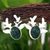 Jade button earrings, 'Maya Deer Dancer' - Modern Handcrafted Deer Theme Green Jade Earrings thumbail