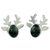 Jade button earrings, 'Maya Deer Dancer' - Modern Handcrafted Deer Theme Green Jade Earrings (image 2a) thumbail