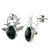 Jade button earrings, 'Maya Deer Dancer' - Modern Handcrafted Deer Theme Green Jade Earrings (image 2b) thumbail