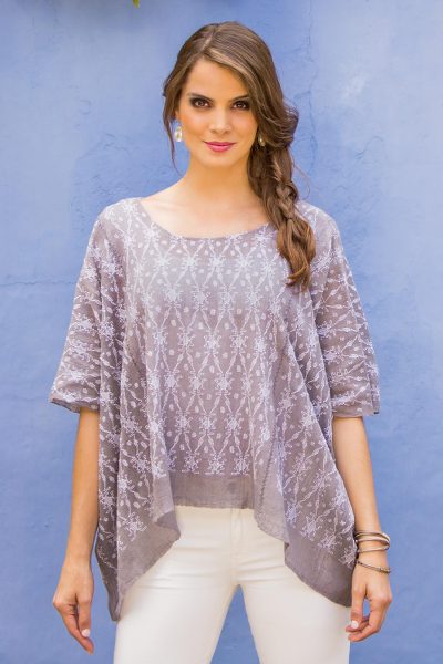 Handwoven cotton caftan, Shadow River