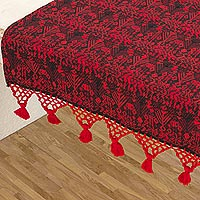 Cotton table runner Tactic Crimson Guatemala