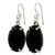 Jade dangle earrings, 'Oval Abstract' - Black Maya Jade Handcrafted Sterling Silver Earrings (image 2b) thumbail
