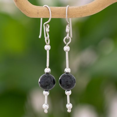 Jade dangle earrings, Cool Green Ponds