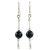 Jade dangle earrings, 'Cool Green Ponds' - Dark Green Maya Jade Sterling Silver Dangle Earrings (image 2a) thumbail