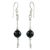 Jade dangle earrings, 'Cool Green Ponds' - Dark Green Maya Jade Sterling Silver Dangle Earrings (image 2b) thumbail
