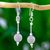 Lilac jade dangle earrings, 'Delicate Maya' - 925 Silver and Lilac Jade Guatemalan Dangle Earrings thumbail