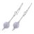 Lilac jade dangle earrings, 'Delicate Maya' - 925 Silver and Lilac Jade Guatemalan Dangle Earrings (image 2b) thumbail
