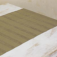 Cotton table runner Khaki Legacy Guatemala