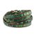 Beaded wrap bracelet, 'Fertile Sierra' - Handmade Turquoise Color Iridescent Gold Wrap Bracelet (image 2a) thumbail