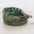 Beaded wrap bracelet, 'Fertile Sierra' - Handmade Turquoise Color Iridescent Gold Wrap Bracelet (image 2b) thumbail