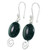 Jade dangle earrings, 'Dark Maya Galaxy' - Sterling Silver Spiral Theme Earrings with Dark Green Jade (image 2b) thumbail