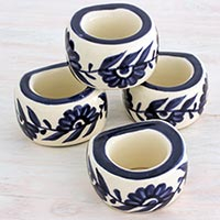 Ceramic napkin rings Girasol set of 4 Guatemala