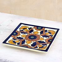 Ceramic trivet Colonial Marigold Guatemala