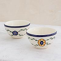 Small ceramic bowls Margarita pair Guatemala