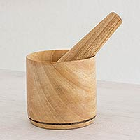 Wood mortar and pestle Culinary Details Guatemala