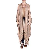 Natural cotton ruana cloak,