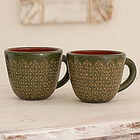 Ceramic mugs Ometepe Island pair Nicaragua