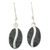 Jade dangle earrings, 'Dark Green Coffee Bean' - Dark Green Jade and Sterling Silver Contemporary Earrings (image 2a) thumbail