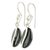Jade dangle earrings, 'Dark Green Coffee Bean' - Dark Green Jade and Sterling Silver Contemporary Earrings (image 2d) thumbail