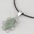 Jade pendant necklace, 'Rhombus Flower' - Light Green Guatemalan Jade and Sterling Silver Necklace thumbail