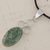 Jade pendant necklace, 'Circles of Love' - Jade Oval Pendant Necklace Handmade in Guatemala thumbail