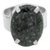 Jade cocktail ring, 'Dark Green Abstraction' - Dark Green Guatemalan Jade on Handmade Wide 925 Silver Ring (image 2a) thumbail