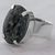 Jade cocktail ring, 'Dark Green Abstraction' - Dark Green Guatemalan Jade on Handmade Wide 925 Silver Ring (image 2b) thumbail