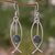 Jade dangle earrings, 'Dark Green Oscillation' - Modern 925 Sterling Silver Earrings with Guatemalan Jade thumbail