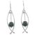 Jade dangle earrings, 'Dark Green Oscillation' - Modern 925 Sterling Silver Earrings with Guatemalan Jade (image 2a) thumbail
