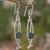 Jade dangle earrings, 'Dark Green Oscillation' - Modern 925 Sterling Silver Earrings with Guatemalan Jade (image 2b) thumbail