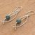 Jade dangle earrings, 'Dark Green Oscillation' - Modern 925 Sterling Silver Earrings with Guatemalan Jade (image 2c) thumbail