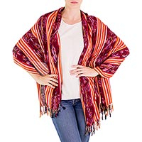 Cotton shawl Traditional Stripes Guatemala