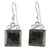 Jade dangle earrings, 'Smooth Sailing in Dark Green' - Green Jade Sterling Silver Dangle Earrings Guatemala (image 2a) thumbail