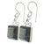 Jade dangle earrings, 'Smooth Sailing in Dark Green' - Green Jade Sterling Silver Dangle Earrings Guatemala (image 2f) thumbail