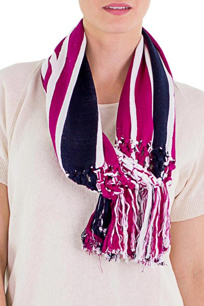 Cotton infinity scarf, Exuberant Beauty in Magenta