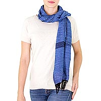 Cotton scarf Mesmerizing Cobalt Guatemala