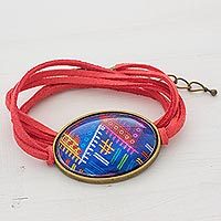 Brass and glass wrap bracelet,