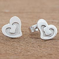 Sterling silver stud earrings,
