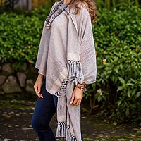 Cotton shawl Natural Combination Guatemala