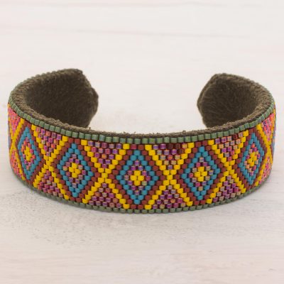 Beaded cuff bracelet, Pacific Paradise