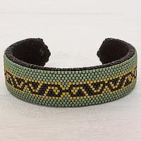 Beaded cuff bracelet,