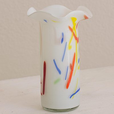 Glass vase, Vanilla Rainbow