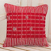 Cotton cushion cover Crimson Paths Guatemala